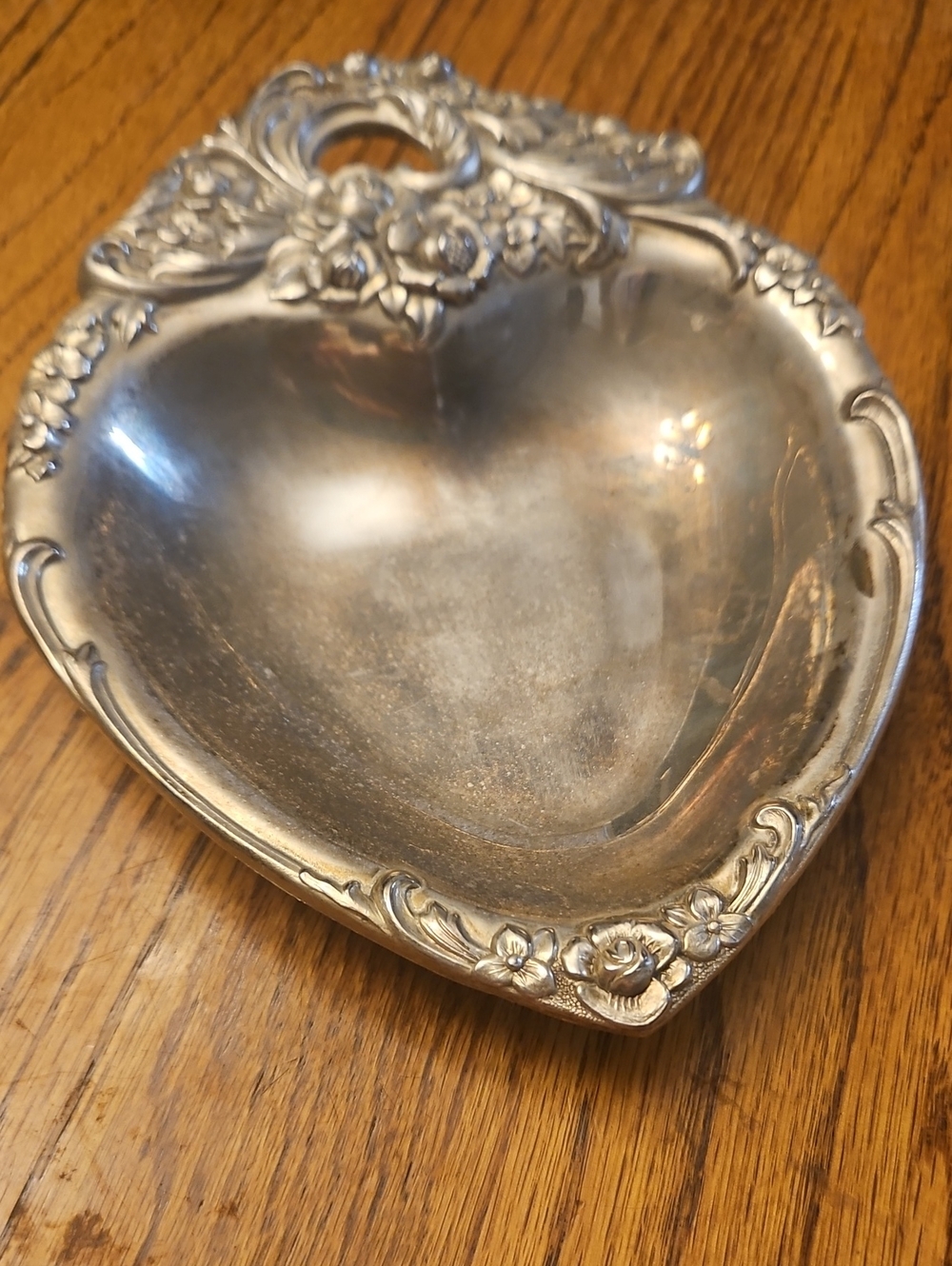 Heart-Shaped Decorative Dish in Silver Finish